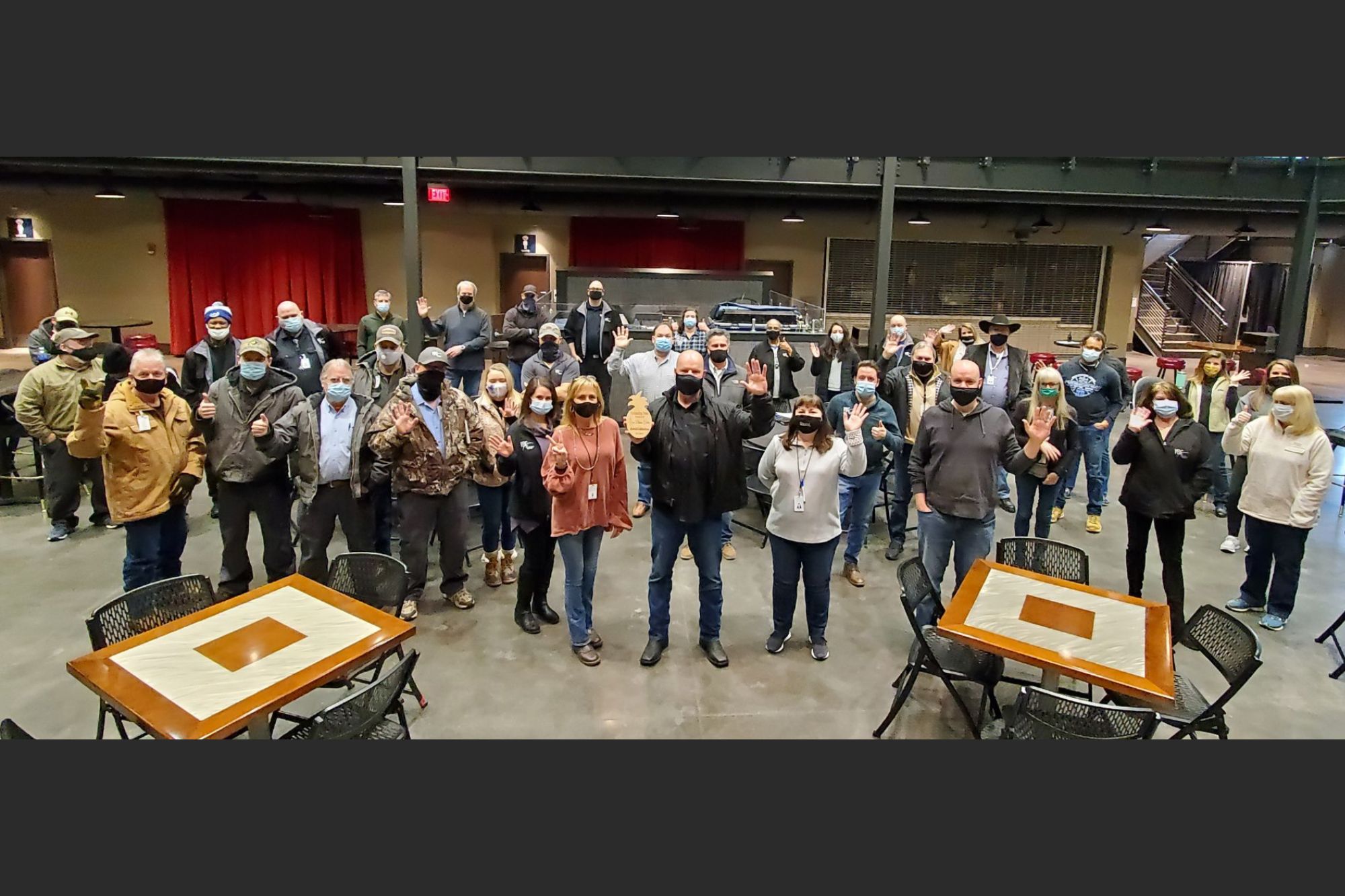 Photo of VBC Team taking a picture with 2021 HMCHA Awards inside VBC Mars Music Hall