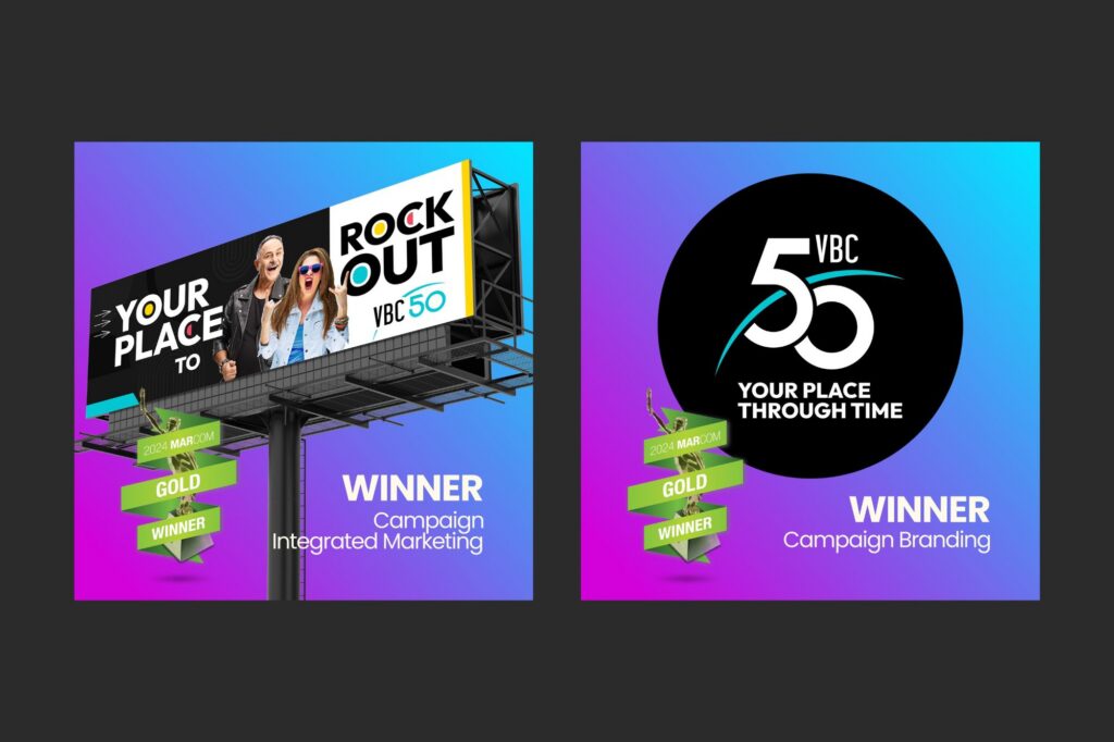 Photo of two MarCom award announcements