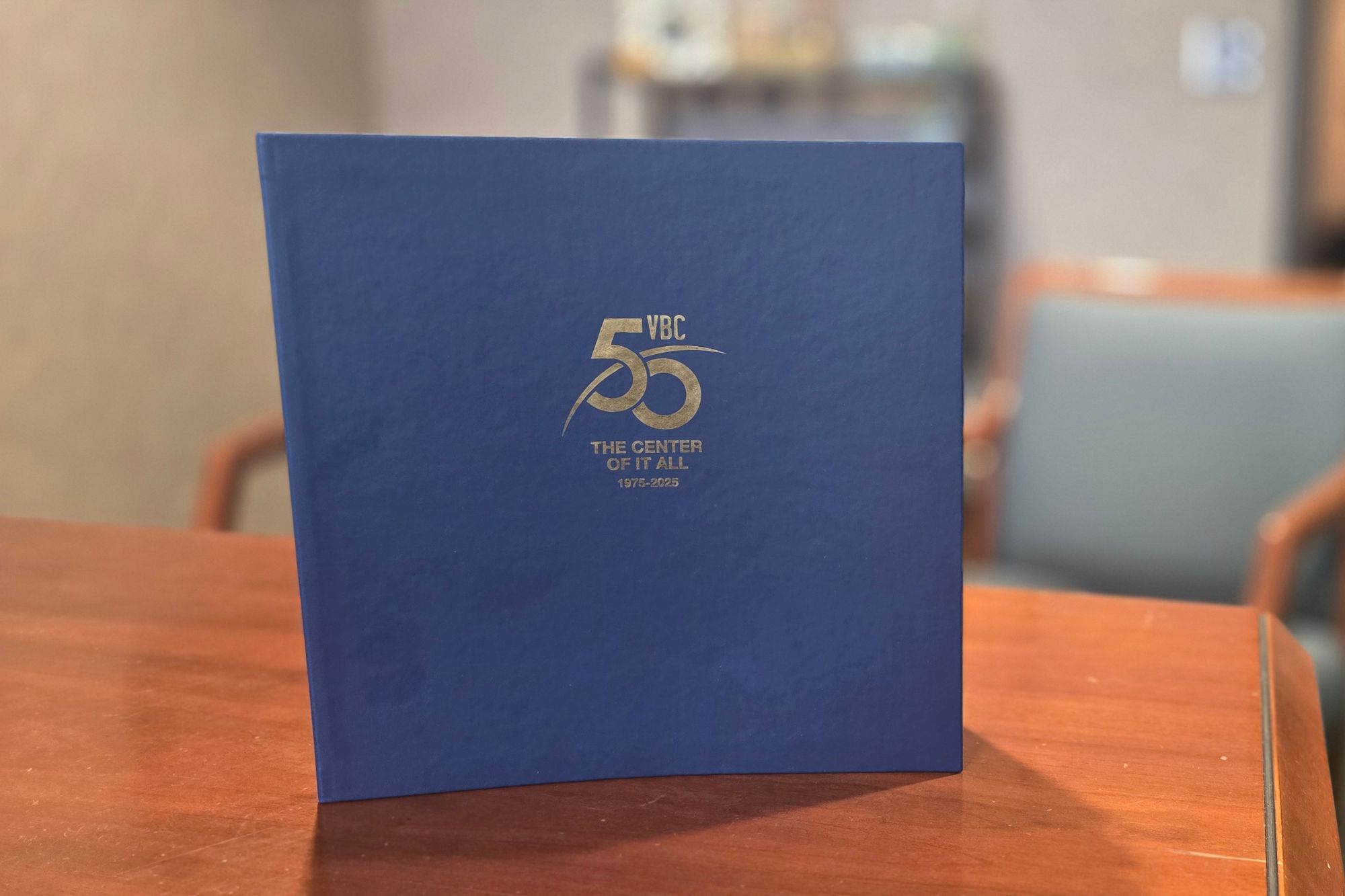 Photo of VBC's 50th anniversary archival book