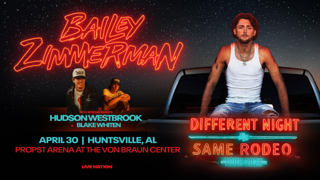 Event Graphic for Bailey Zimmerman's Different Night Same Rodeo Tour