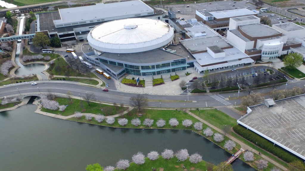 Ariel photo of the Von Braun Center complex