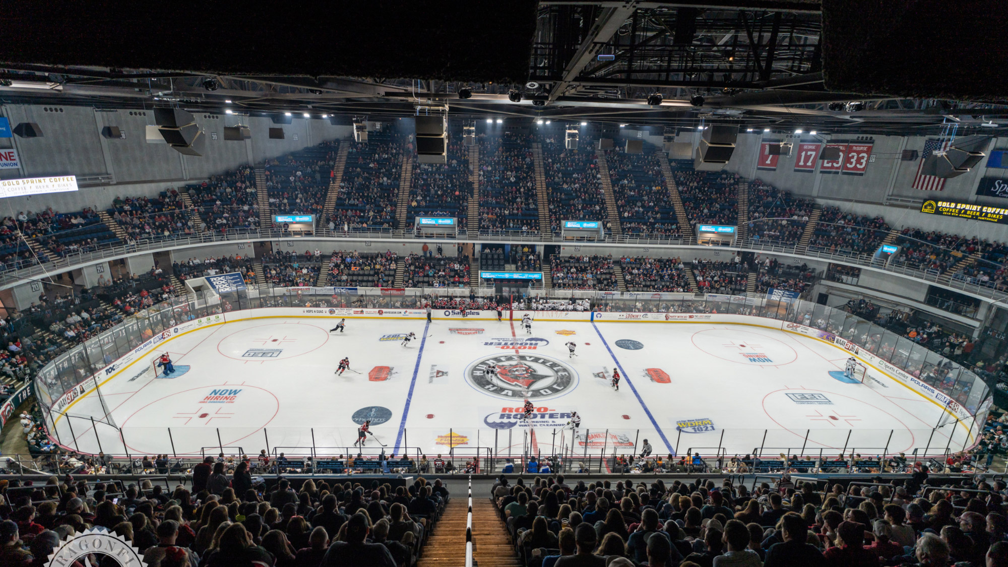 Photo of Huntsville Havoc on the ice in the VBC Propst Arena