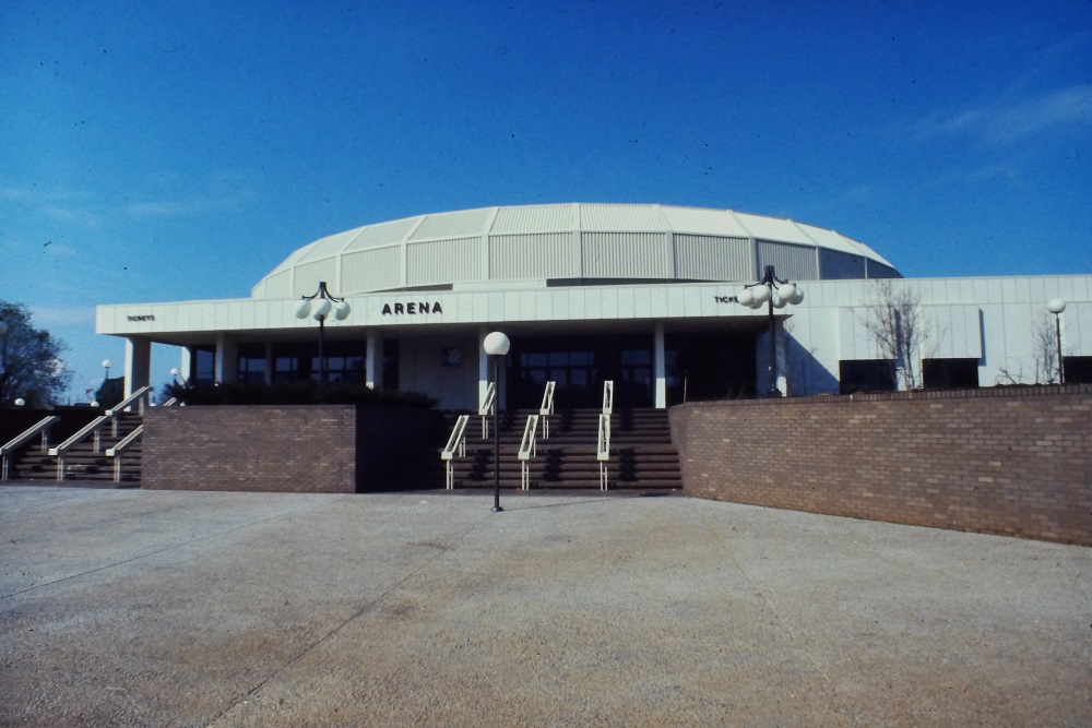 Exterior photo of VBCC arena in 1975