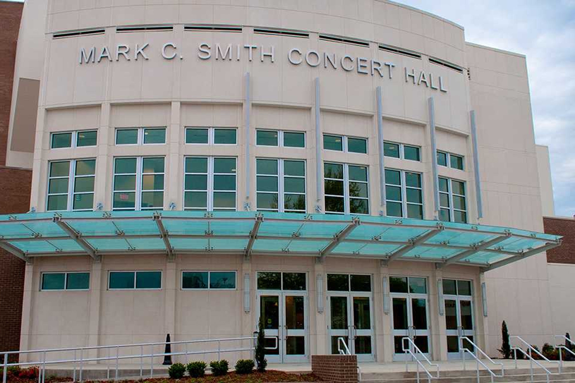 Exterior image of the VBC Mark C. Smith Concert Hall
