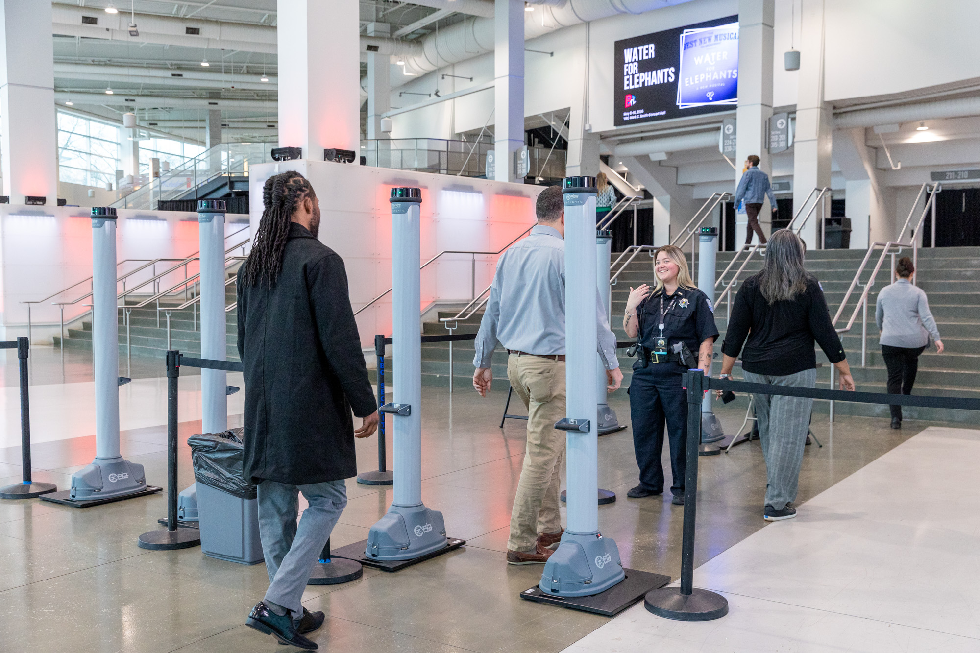 Photo of guests going through Propst Arena security checkpoint