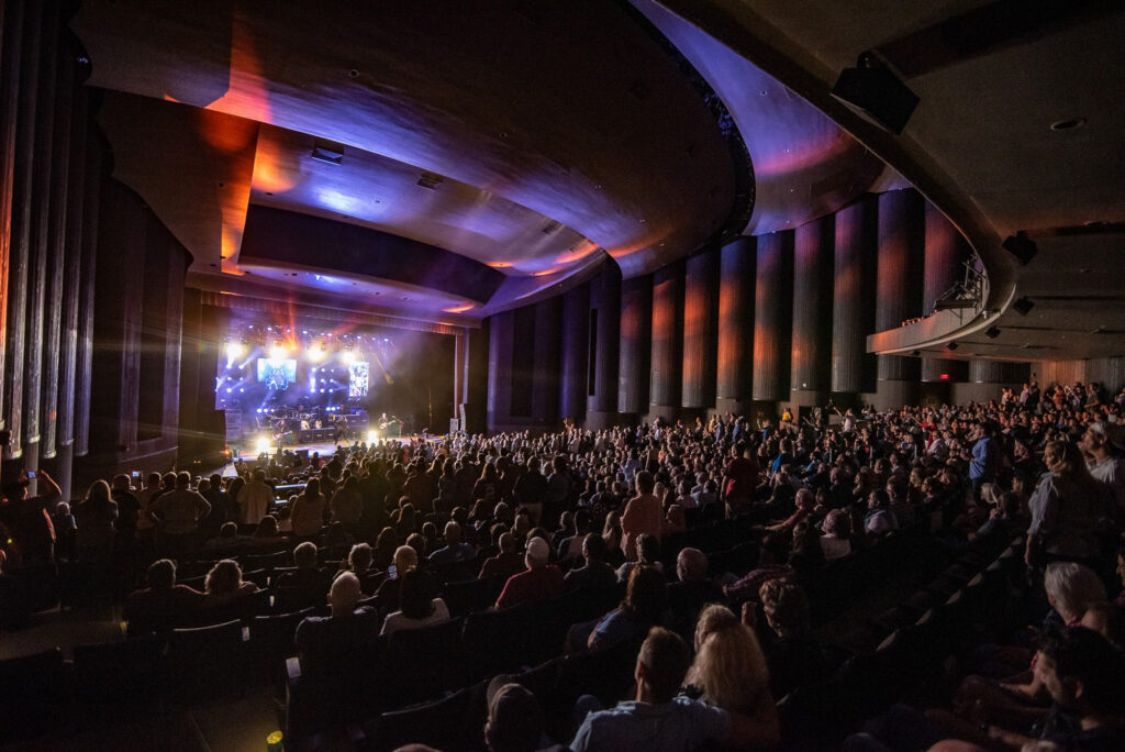 Image of a large crowd at a concert in the Mark C. Smith Concert Hall