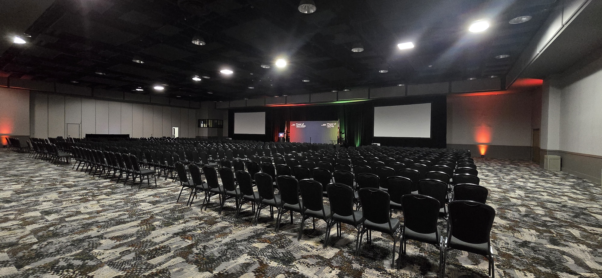 Photo of lecture setup in VBC East Hall 2
