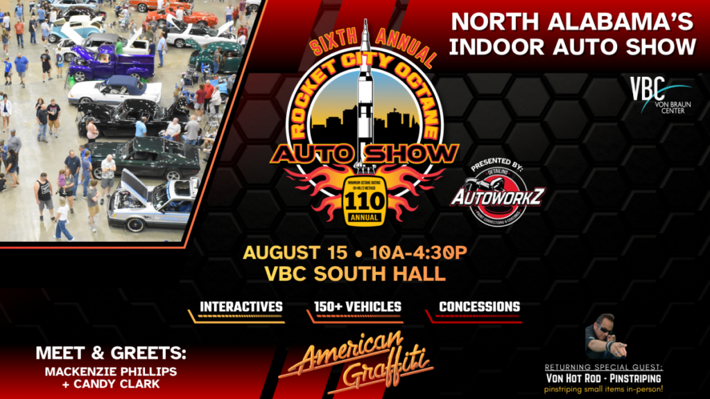 Event Graphic for the Sixth Annual Rocket City Octane Auto Show