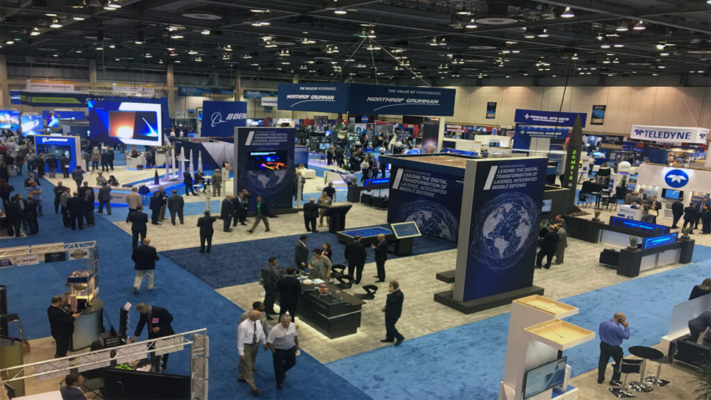 Photo of military expo setup in VBC South Hall