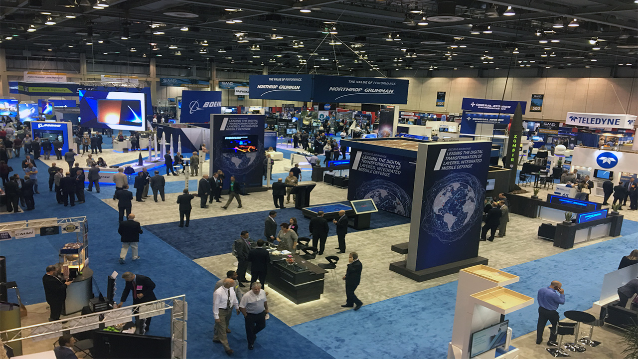 Photo of military expo setup in VBC South Hall