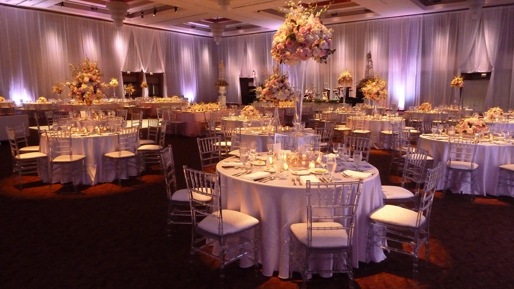 Photo of wedding reception setup in Saturn Ballroom