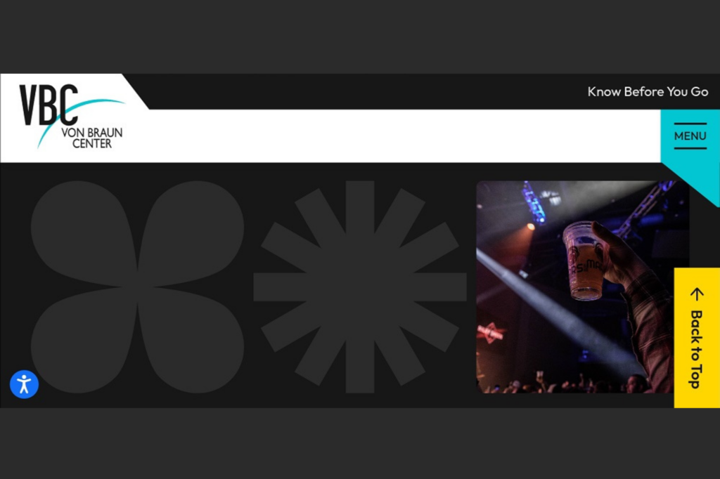 Screenshot of new website homepage