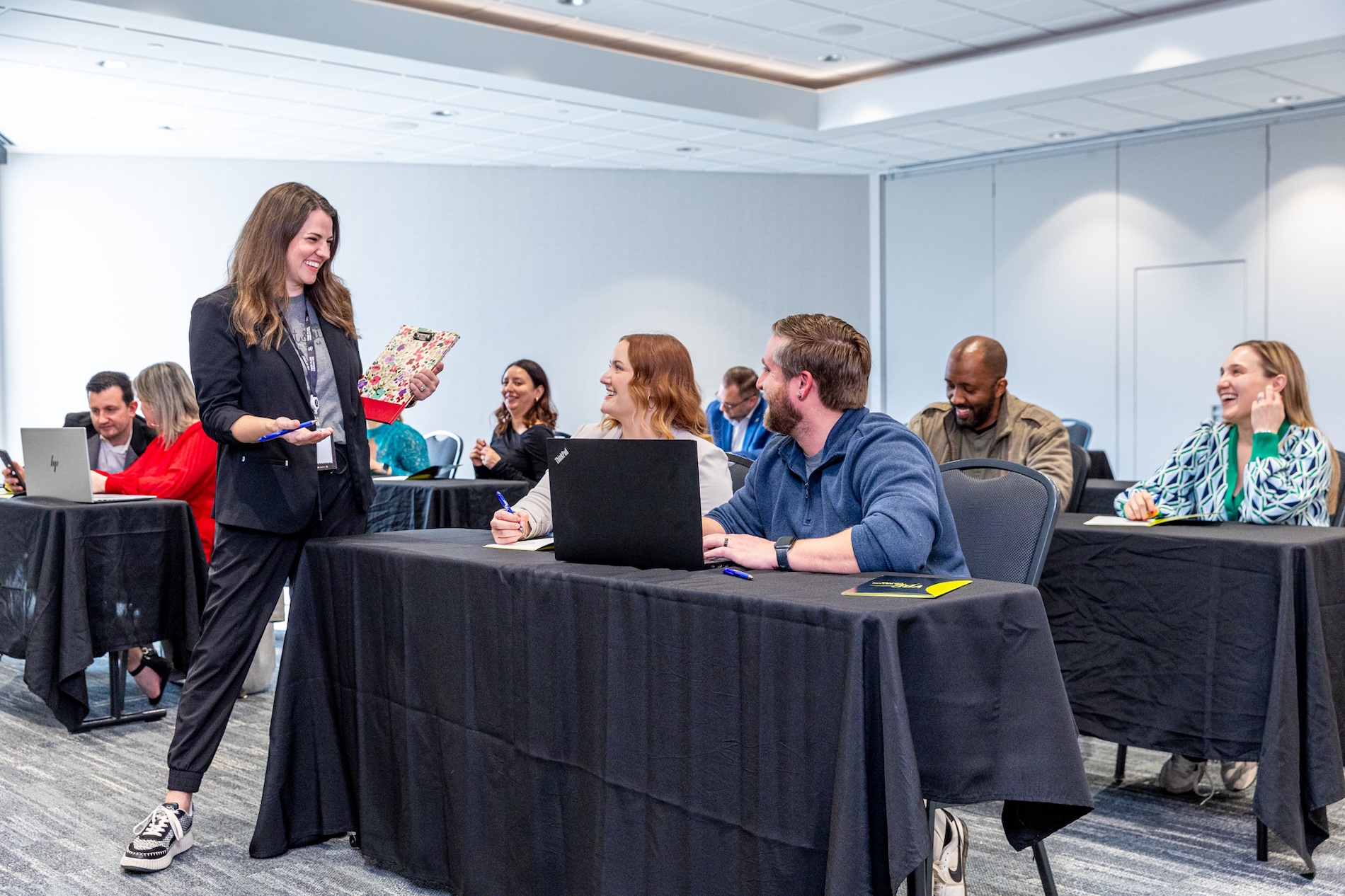 Image of guests talking during a discussion