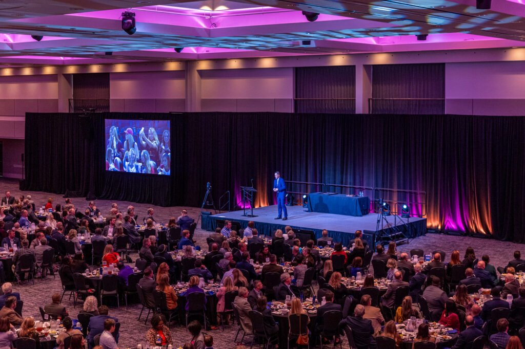 Photo of guest speaker with an event in Saturn Ballroom