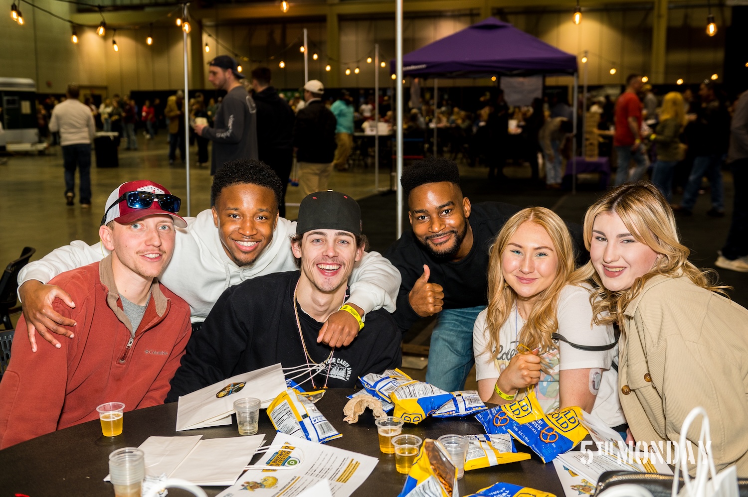 Photo of attendees enjoying the Von Brewski Beer Festival in South Hall