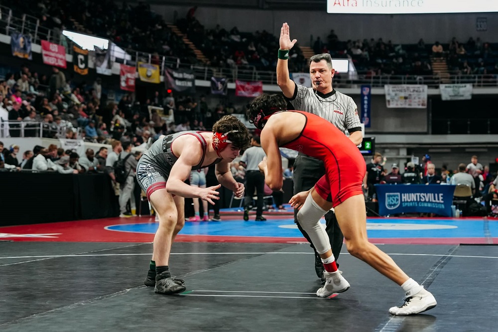 Photo of Alabama High School Association wrestling tournament inside VBC Propst Arena