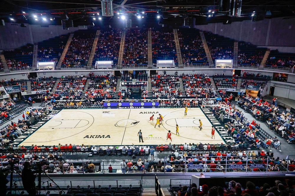 Photo of 2025 Rocket City Classic featuring University of Alabama's men's basketball team inside the VBC Propst Arena