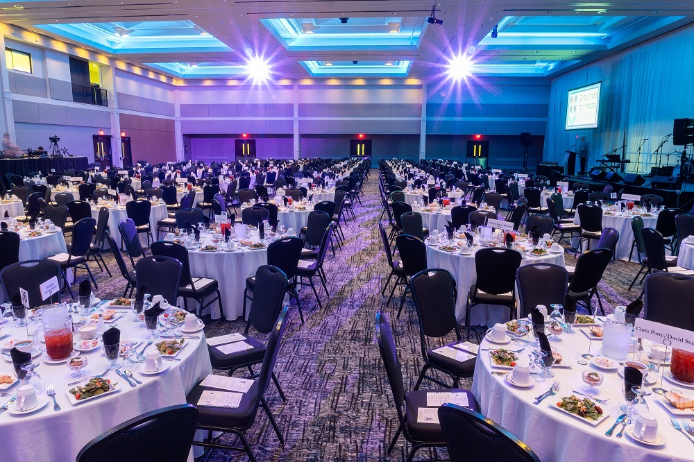 Photo of seated event in VBC Saturn Ballroom