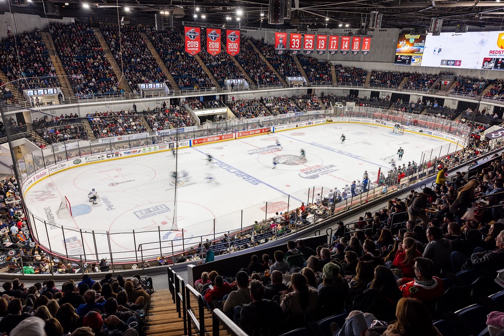 Photo of the VBC Propst Arena ice rink during Havoc hockey game