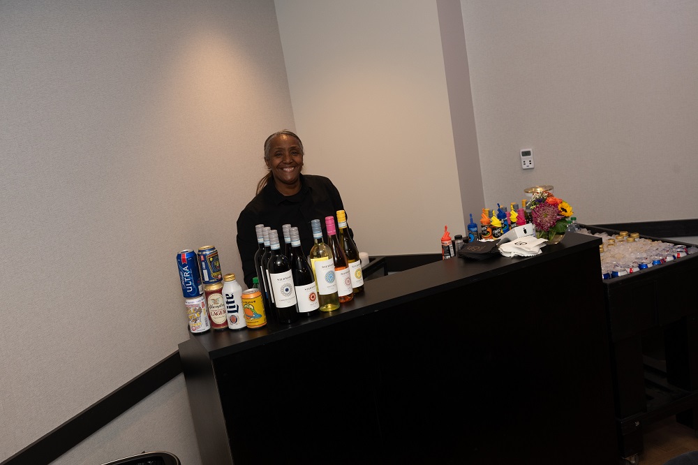 Photo of VBC bartender working a bar setup