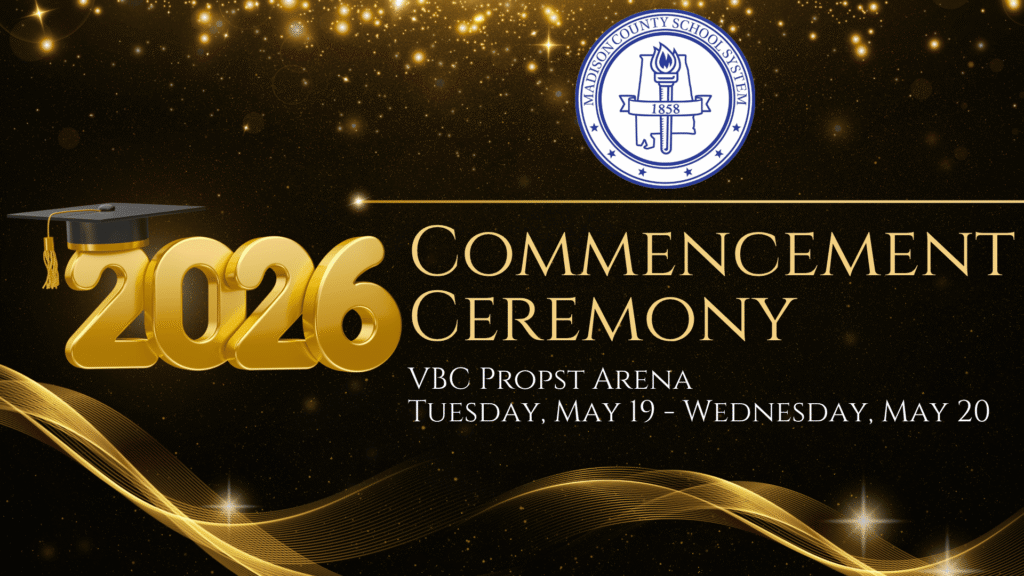 Event Graphic for Madison County Schools 2026 Graduation