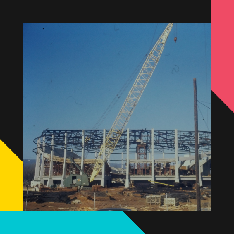 Photo of arena construction