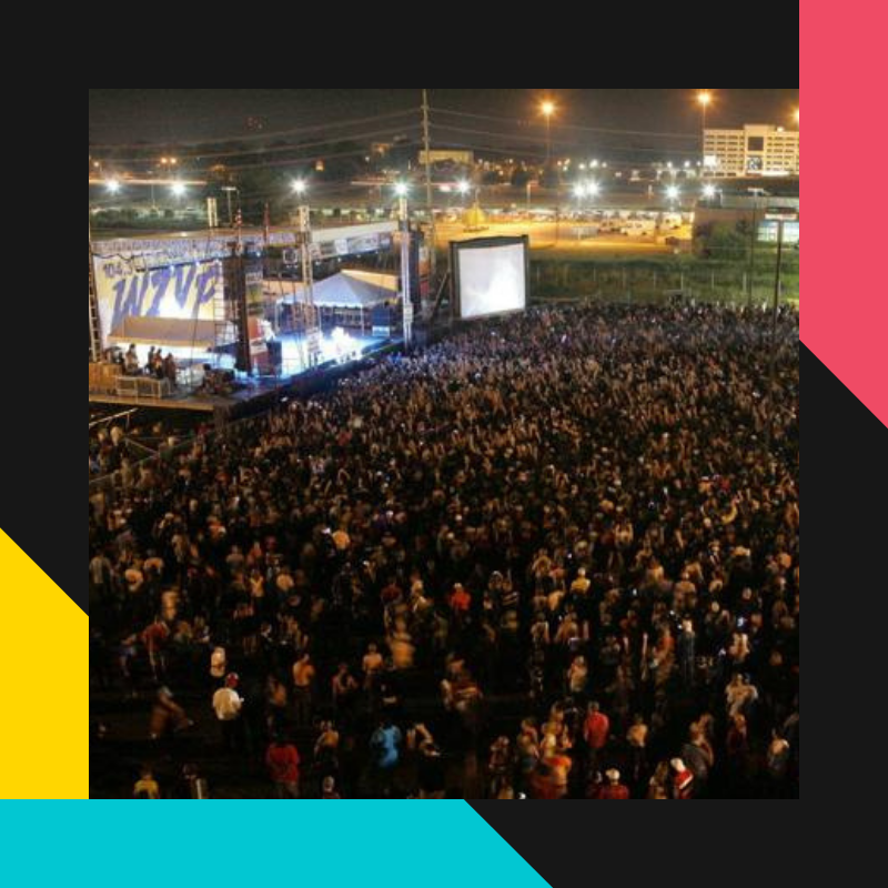 Photo of early Big Spring Jam event with the WZYP stage