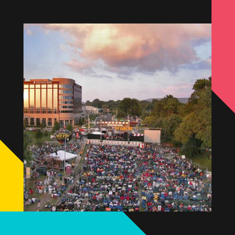 Photo of WDRM stage at one of the Big Spring Jams