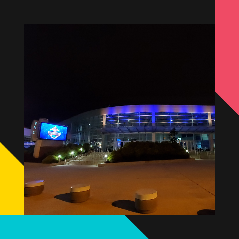 Photo of outdoor digital marquee in front of VBC Propst Arena