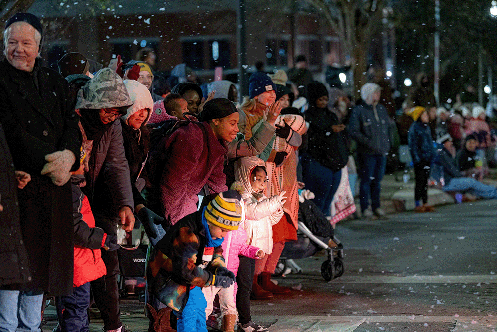 Families enjoying the 2025 Christmas Parade